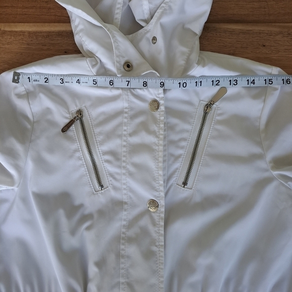 Vince Camuto white women's trench adjustable waist and sleeves autumn fa… - Picture 13 of 15